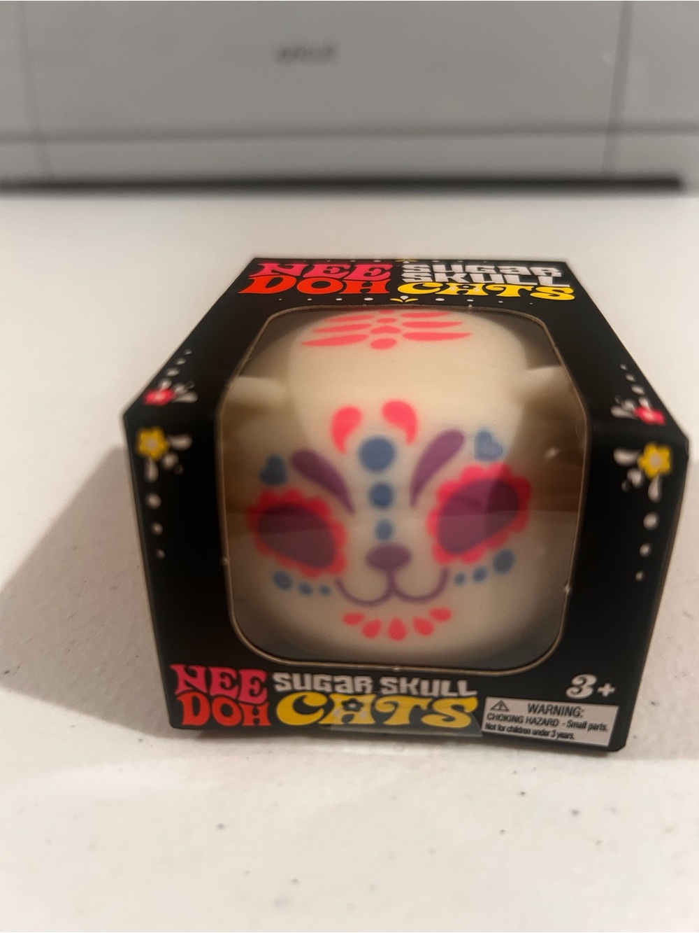 Needoh Sugar Skull Cat Squishy Toy. New. Authentic